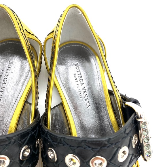 Bottega Veneta Gold Leather Ballet Flats Buckle Strap - Picture 9 of 11